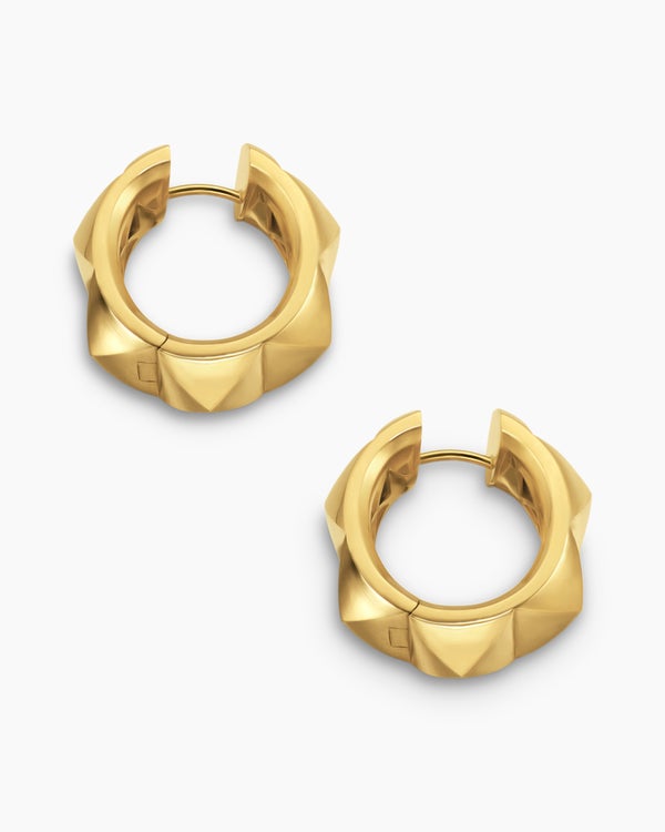 Pyramid Hoop Earrings in 18K Yellow Gold, 23.9mm