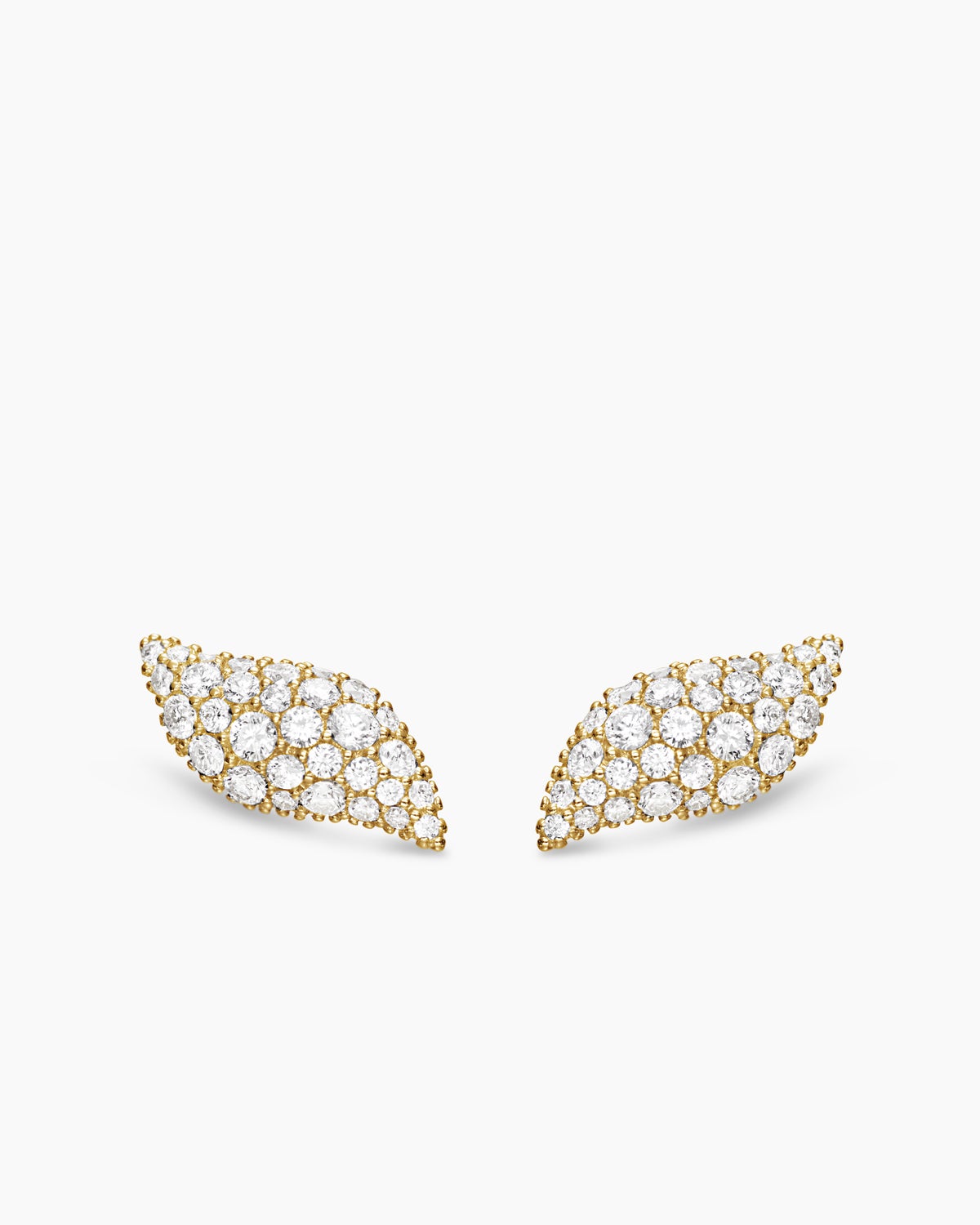Petite Pave Flute Stud Earrings 10.6mm