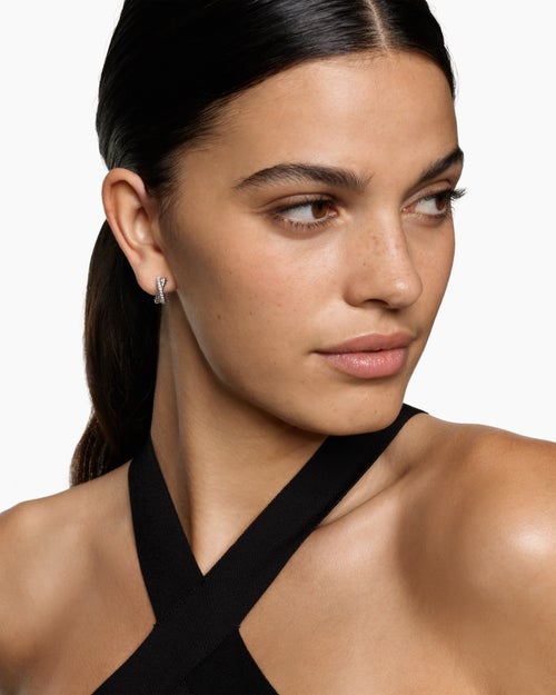 Créoles Crossover en argent sterling avec diamants, 26,5 mm