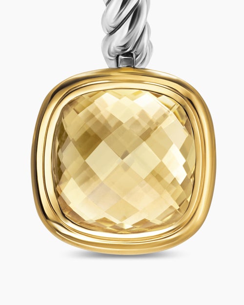 Womens Albion® Drop Earrings in Sterling Silver with 18K Yellow Gold and Champagne Citrine, 10mm