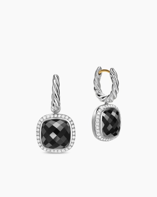 Albion® Drop Earrings in 18K Yellow Gold with Amethyst and Diamonds, 10mm