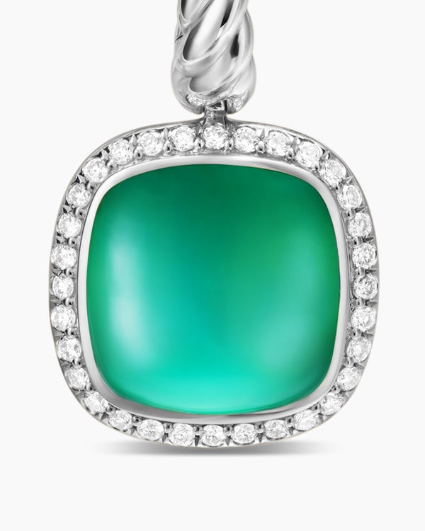 Albion® Drop Earrings in Sterling Silver with Lagoon Orchid and Diamonds, 10mm