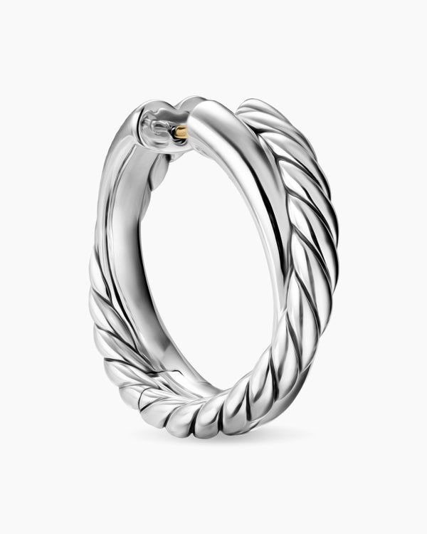 Crossover Hoop Earrings in Sterling Silver, 22.3mm