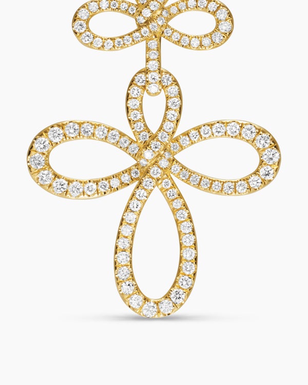 Wisteria® Drop Earrings in 18K Yellow Gold with Diamonds, 37.8mm