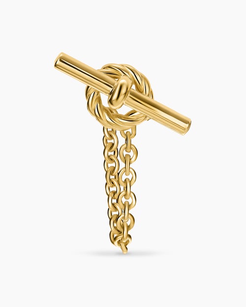 Womens DY Mercer® Petite Toggle Chain Stud Earrings in 18K Yellow Gold, 38.2mm