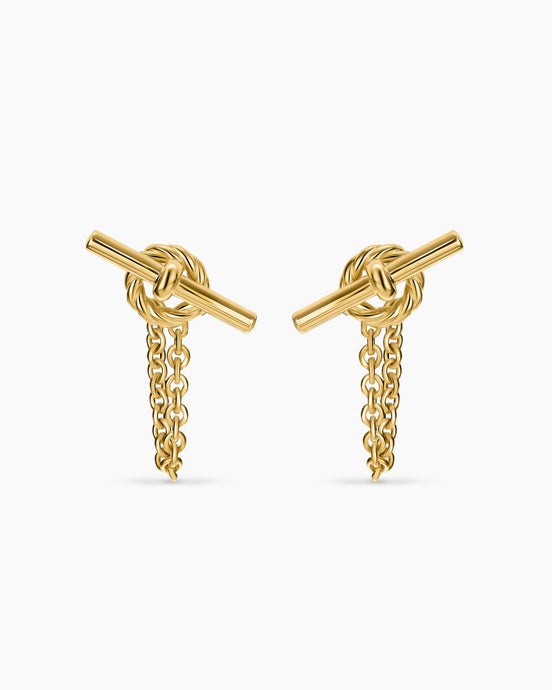 DY Mercer® Petite Toggle Chain Stud Earrings in 18K Yellow Gold, 38.2mm