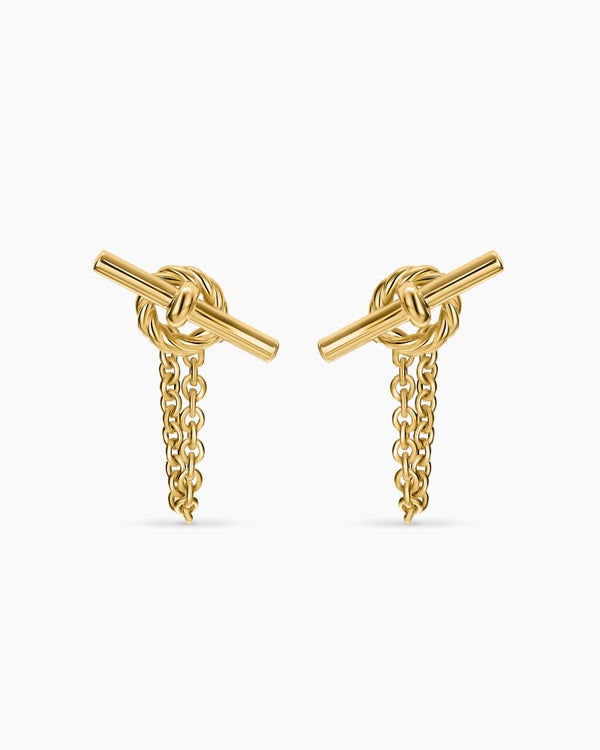 David Yurman | DY Mercer® Petite Toggle Chain Stud Earrings in Sterling Silver with 18K Yellow Gold, 38.2mm