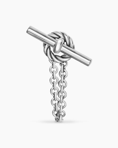 Womens DY Mercer® Petite Toggle Chain Stud Earrings in Sterling Silver, 38.2mm