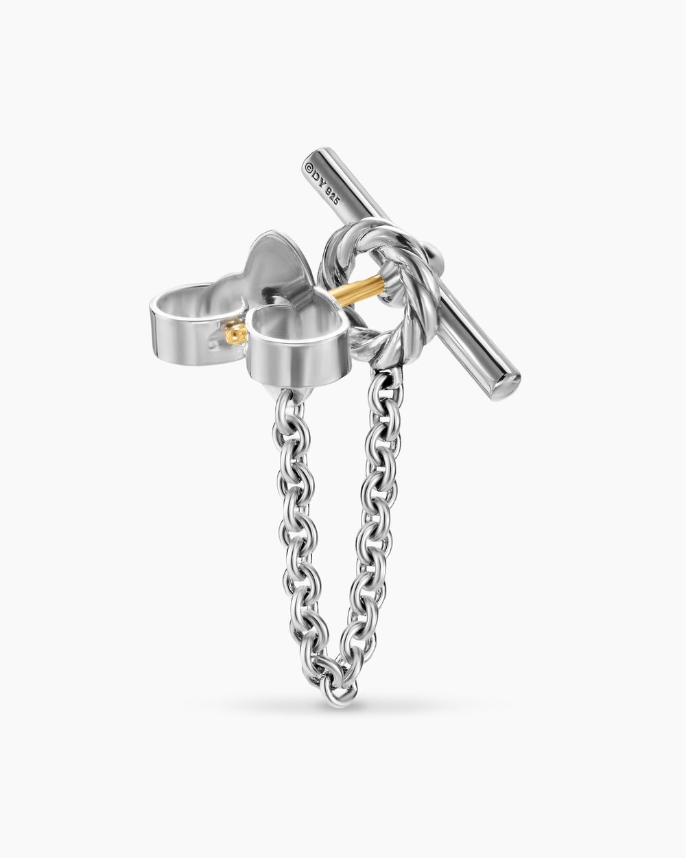 Clous d’oreilles à petite chaîne avec fermoir en T DY Mercer® en argent sterling, 38,2 mm femmes