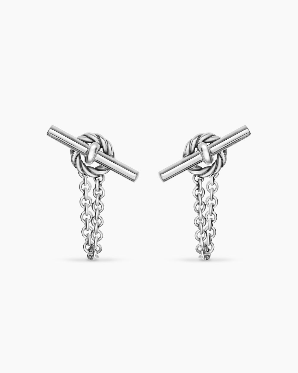 Clous d’oreilles à petite chaîne avec fermoir en T DY Mercer® en argent sterling, 38,2 mm femmes