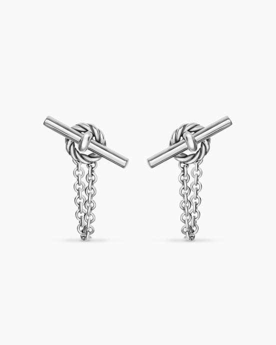 DY Mercer® Petite Toggle Chain Stud Earrings in Sterling Silver, 38.2mm