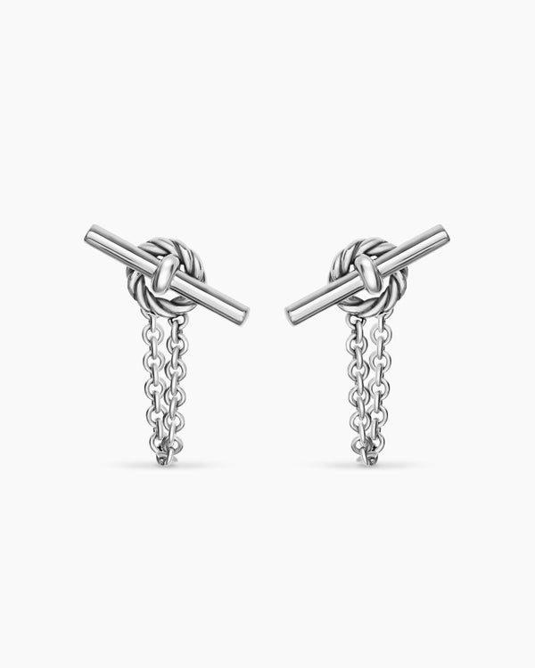 DY Mercer® Petite Toggle Chain Stud Earrings in Sterling Silver, 38.2mm