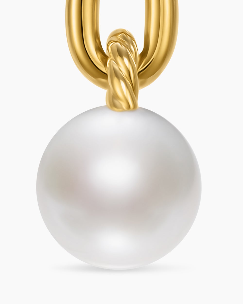 Womens DY Madison® Pearl Drop Earrings in 18K Yellow Gold, 32mm