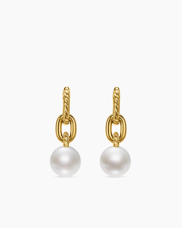 DY Madison® Pearl Drop Earrings in 18K Yellow Gold, 32mm