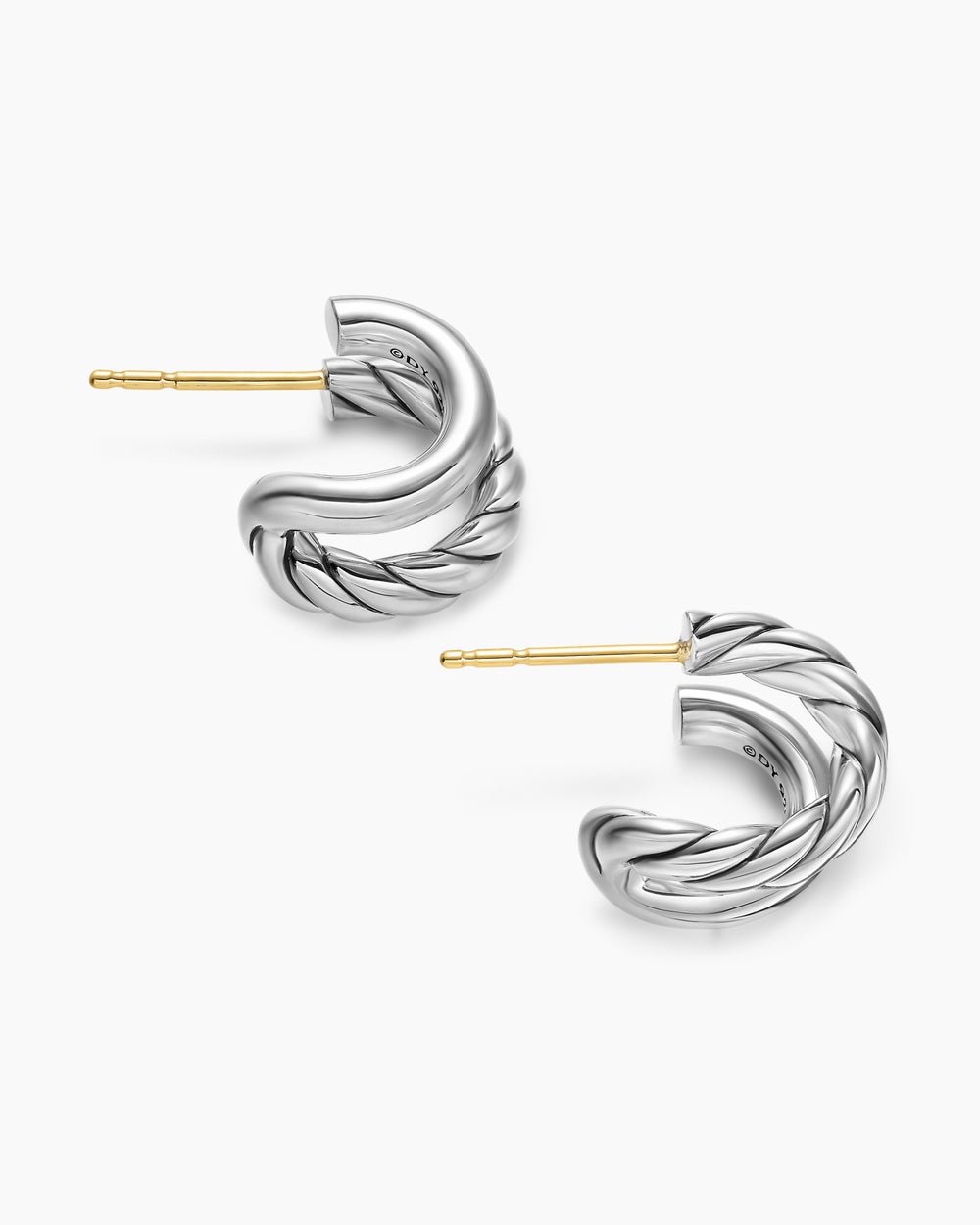 Petites créoles à double anneau DY Mercer® en argent sterling, 13,5 mm femmes