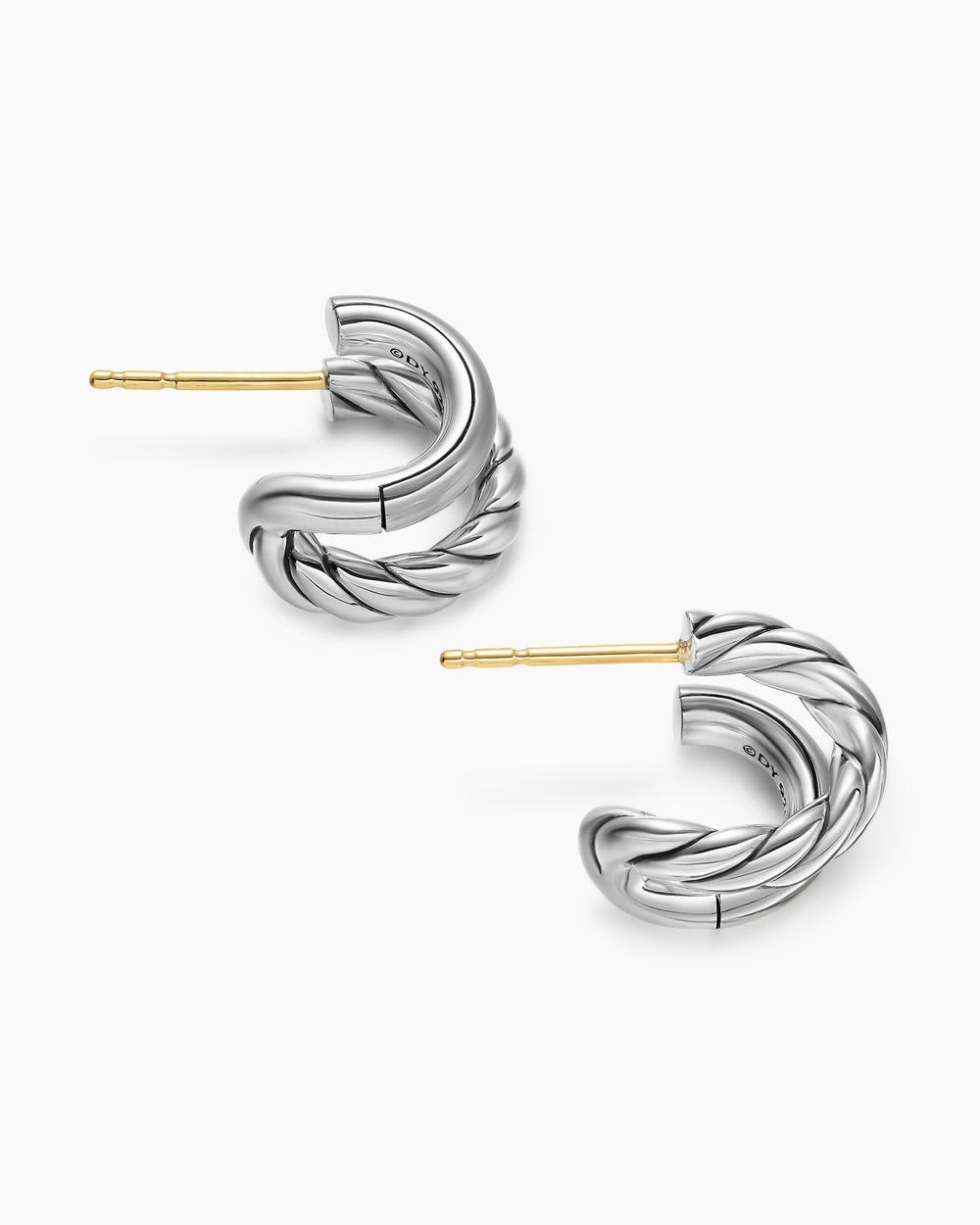 Petites créoles à double anneau DY Mercer® en argent sterling, 13,5 mm femmes