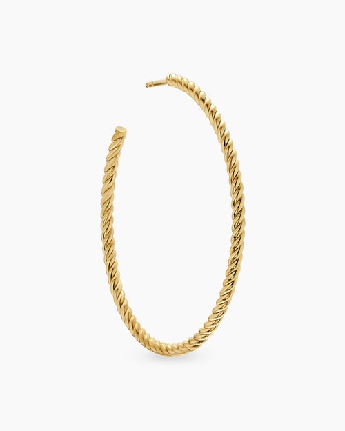 Womens Cablespira® Hoop Earrings in 18K Yellow Gold, 42.3mm