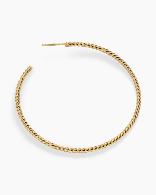 Womens Cablespira® Hoop Earrings in 18K Yellow Gold, 55mm