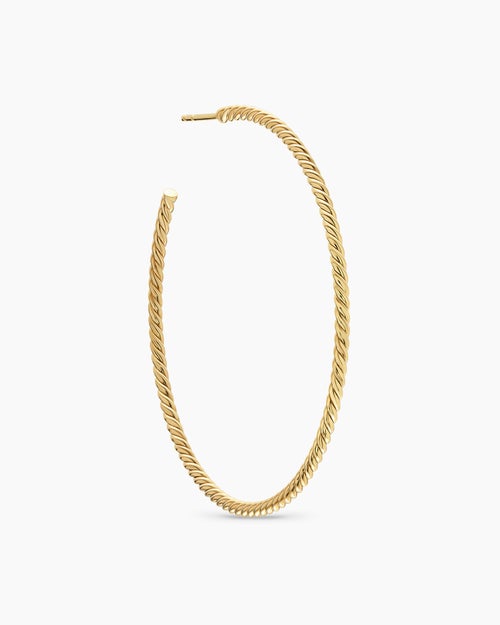 Womens Cablespira® Hoop Earrings in 18K Yellow Gold, 55mm