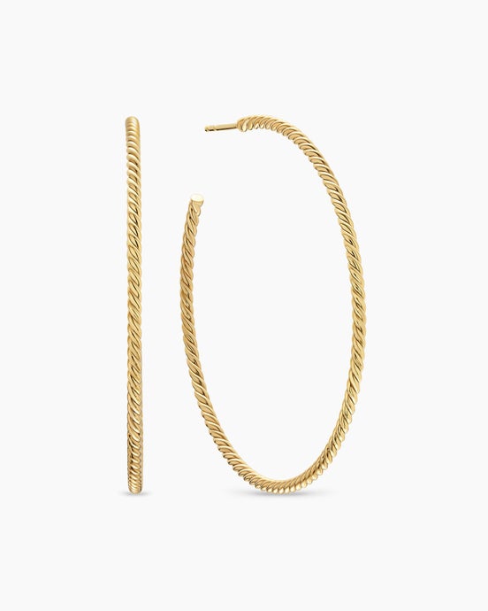 Cablespira® Hoop Earrings in 18K Yellow Gold, 55mm