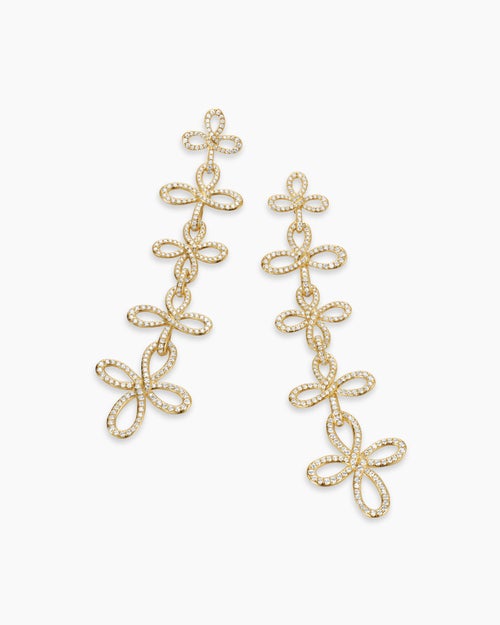 Womens Wisteria® Statement Earrings in 18K Yellow Gold with Diamonds, 90mm