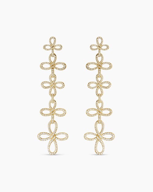 Womens Wisteria® Statement Earrings in 18K Yellow Gold with Diamonds, 90mm