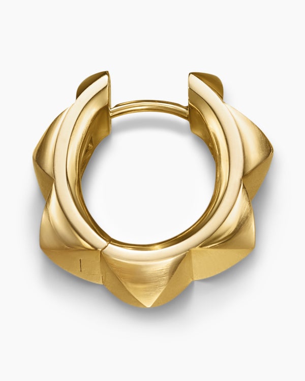 Pyramid Hoop Earrings in 18K Yellow Gold, 18.7mm
