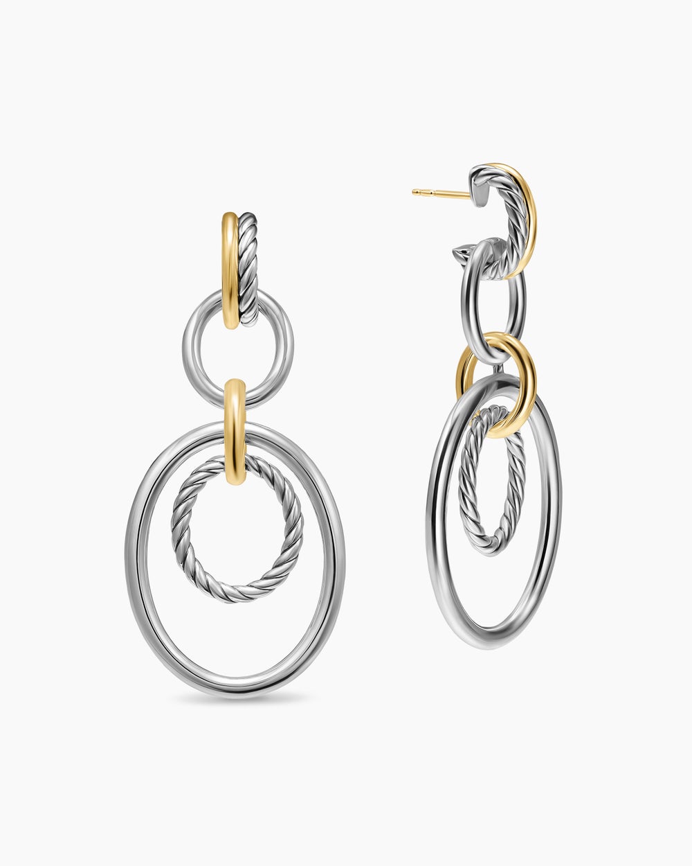 Womens DY Mercer® Mobile Drop Earrings in Sterling Silver with 18K Yellow Gold, 65.7mm