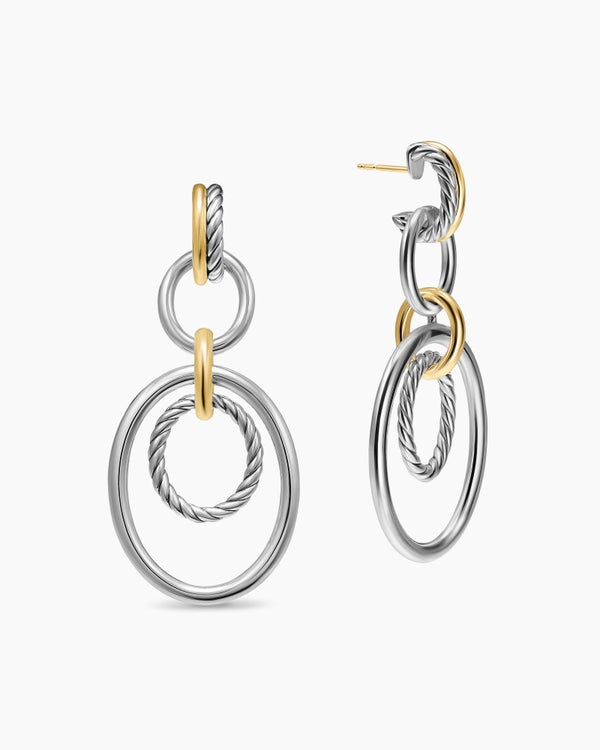 DY Mercer® Mobile Drop Earrings in Sterling Silver with 18K Yellow Gold, 65.7mm