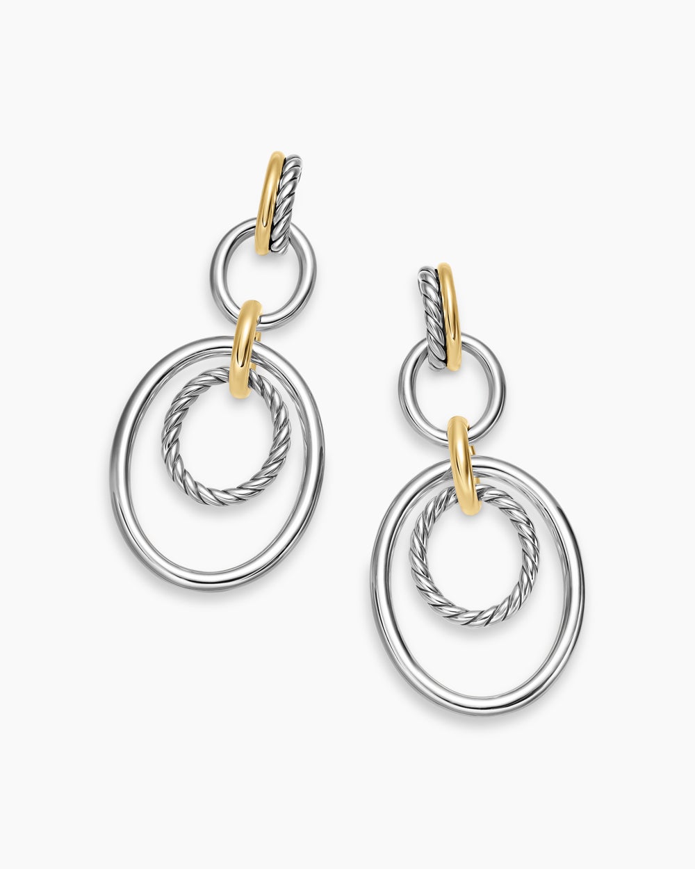 Womens DY Mercer® Mobile Drop Earrings in Sterling Silver with 18K Yellow Gold, 65.7mm