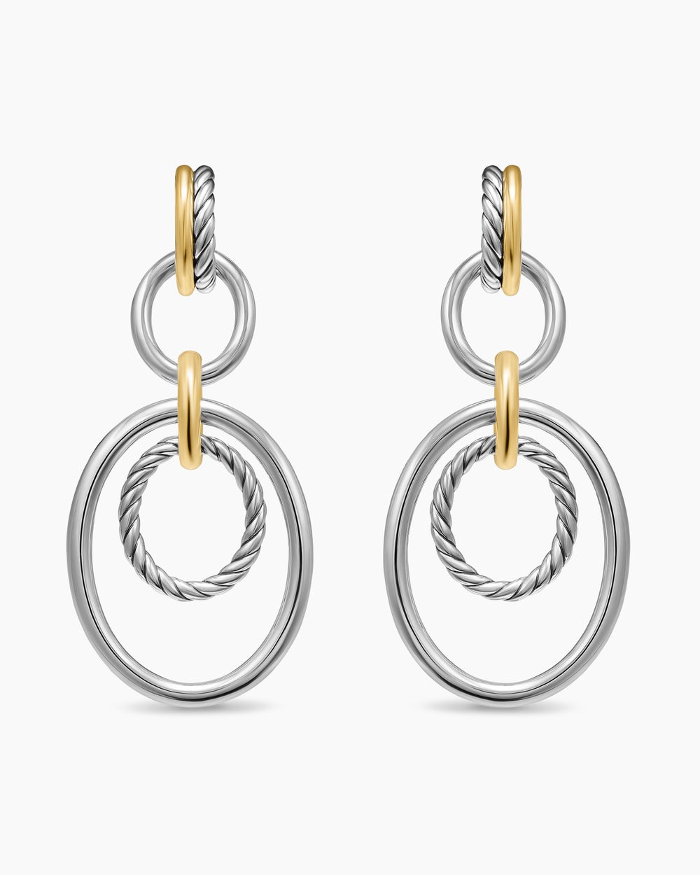 Womens DY Mercer® Mobile Drop Earrings in Sterling Silver with 18K Yellow Gold, 65.7mm