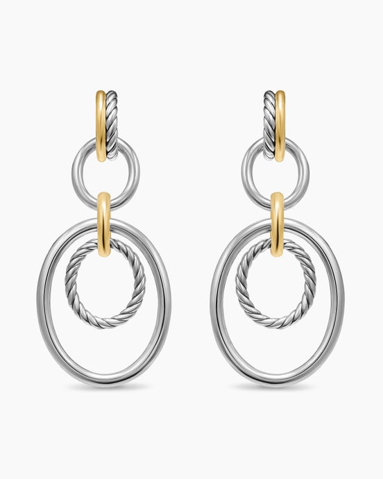 DY Mercer® Mobile Drop Earrings in Sterling Silver with 18ct Yellow Gold, 65.7mm