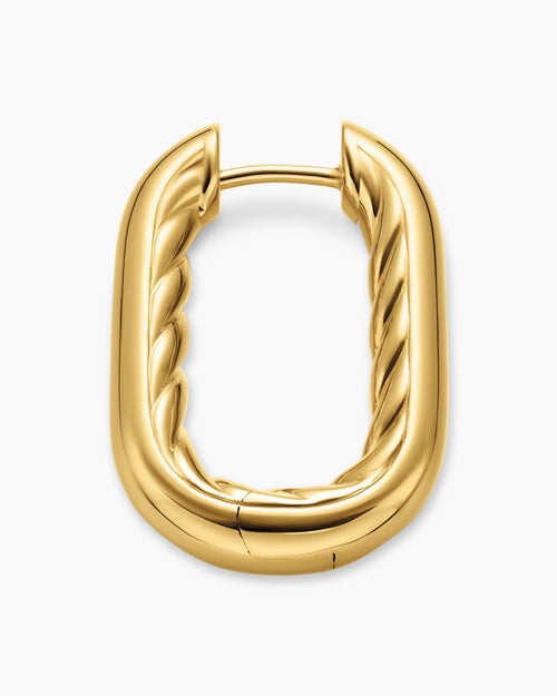 Womens DY Madison® Smooth Hoop Earrings in 18ct Yellow Gold, 24.3mm