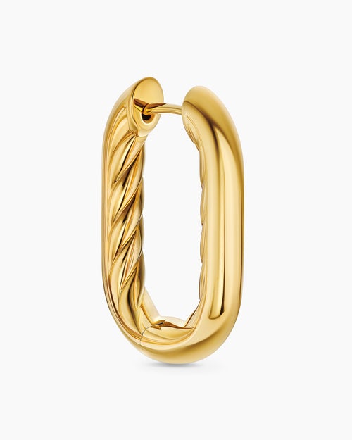 Womens DY Madison® Smooth Hoop Earrings in 18K Yellow Gold, 24.3mm