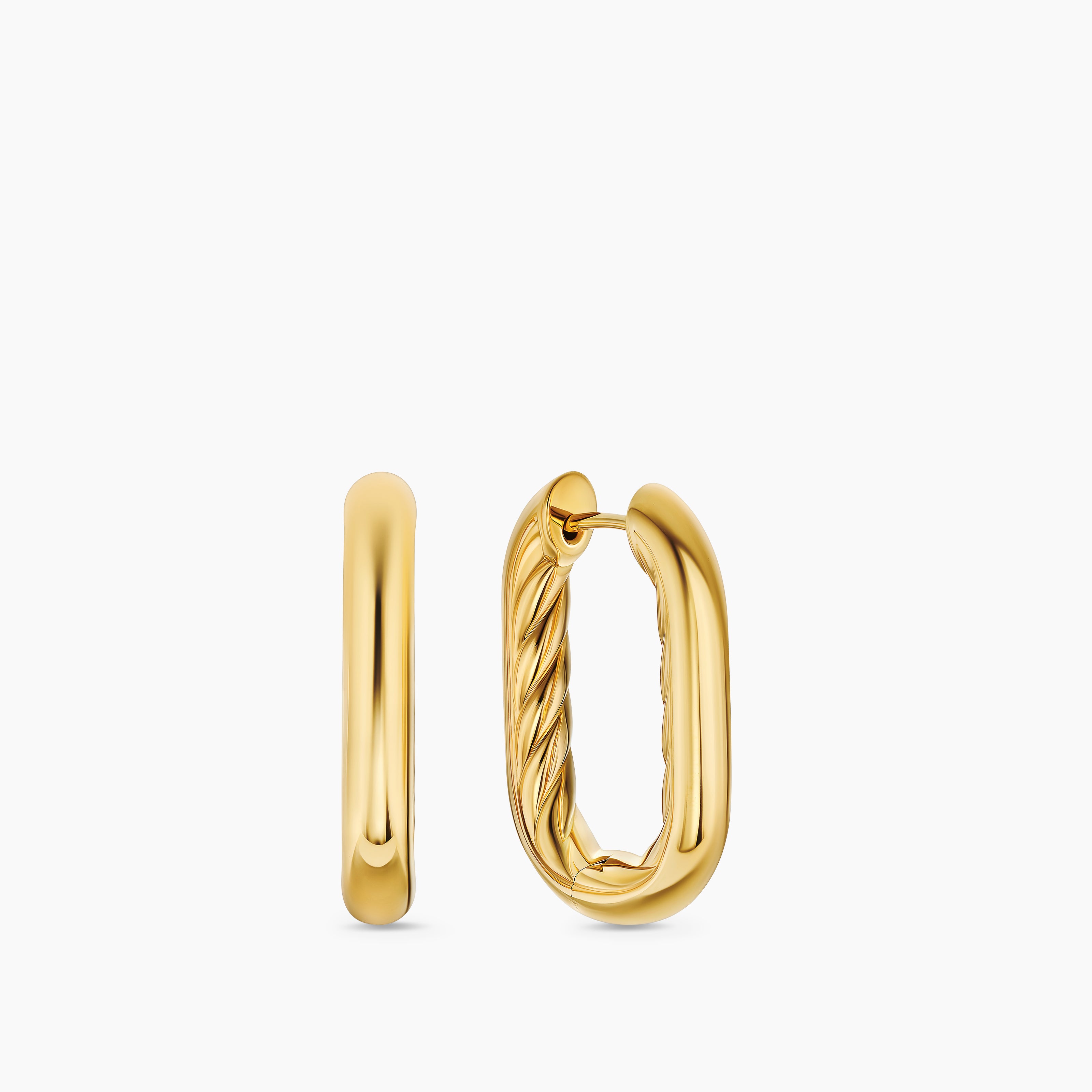 Womens DY Madison&reg; Smooth Hoop Earrings in 18K Yellow Gold, 24.3mm