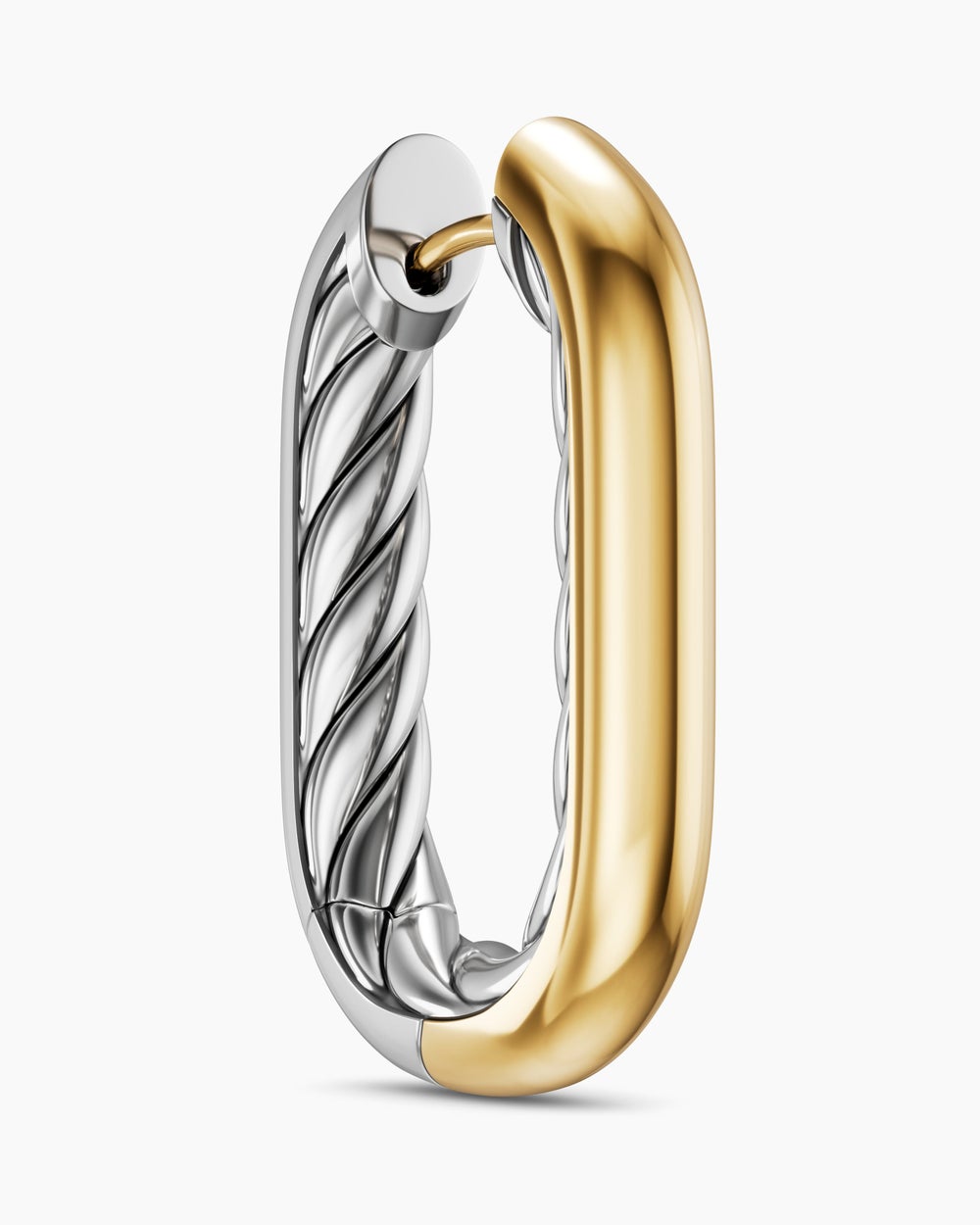 Womens DY Madison® Smooth Hoop Earrings in Sterling Silver with 14K Yellow Gold, 24.3mm