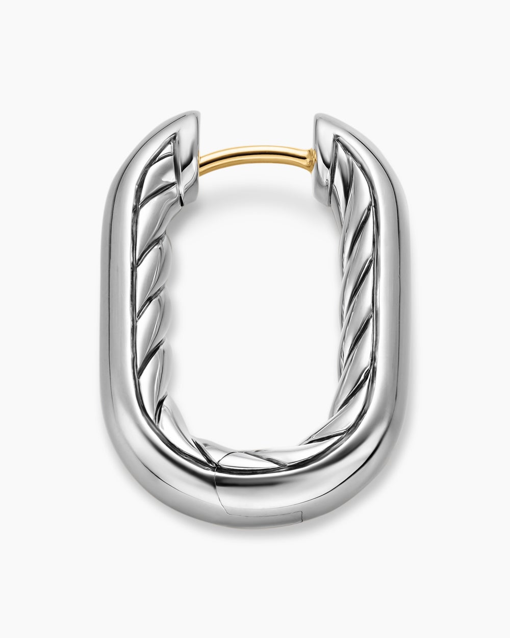 Womens DY Madison® Smooth Hoop Earrings in Sterling Silver, 24.3mm