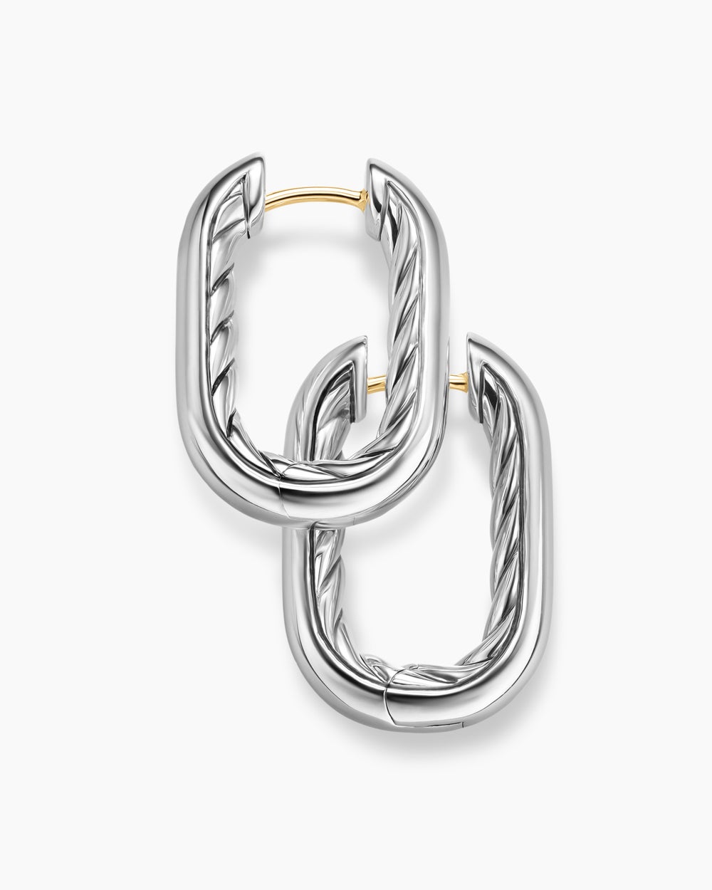 Womens DY Madison® Smooth Hoop Earrings in Sterling Silver, 24.3mm