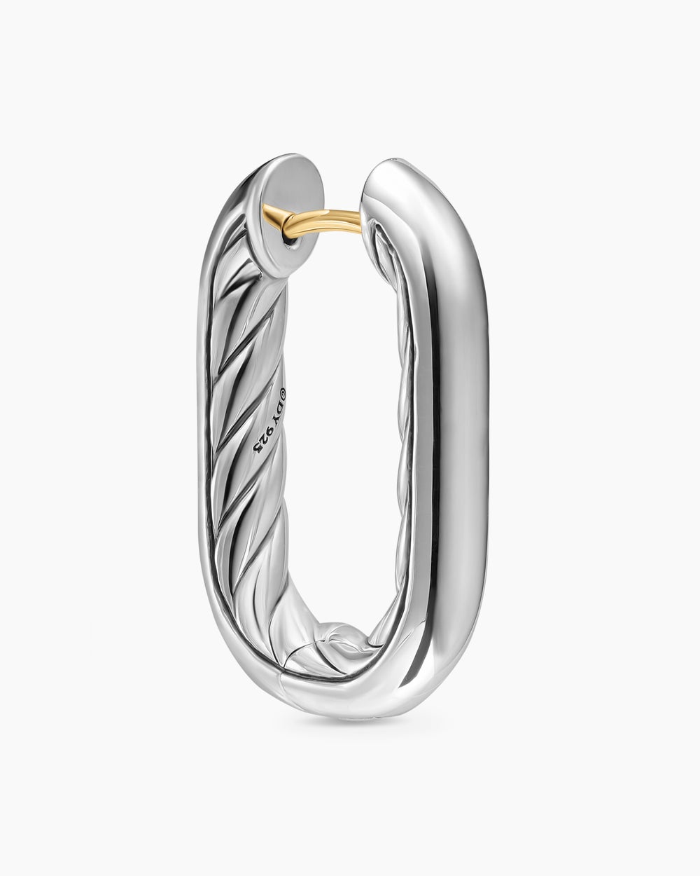 Womens DY Madison® Smooth Hoop Earrings in Sterling Silver, 24.3mm