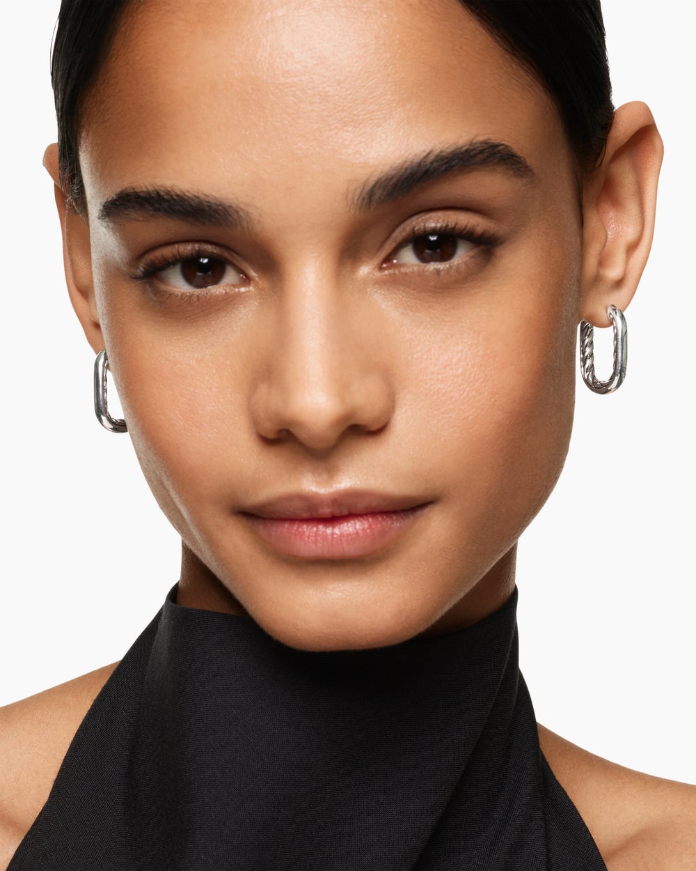 Womens DY Madison® Smooth Hoop Earrings in Sterling Silver, 24.3mm