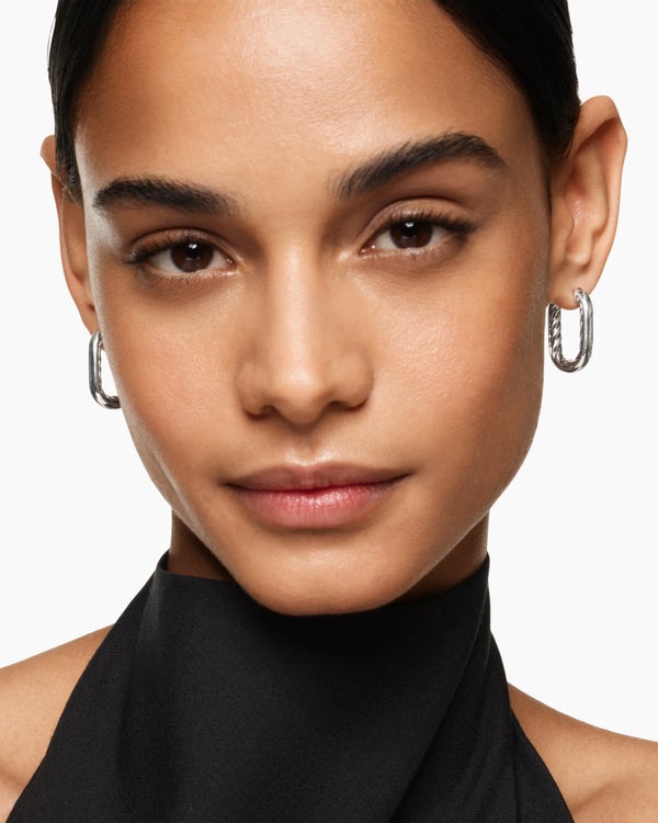 DY Madison® Smooth Hoop Earrings in Sterling Silver, 24.3mm