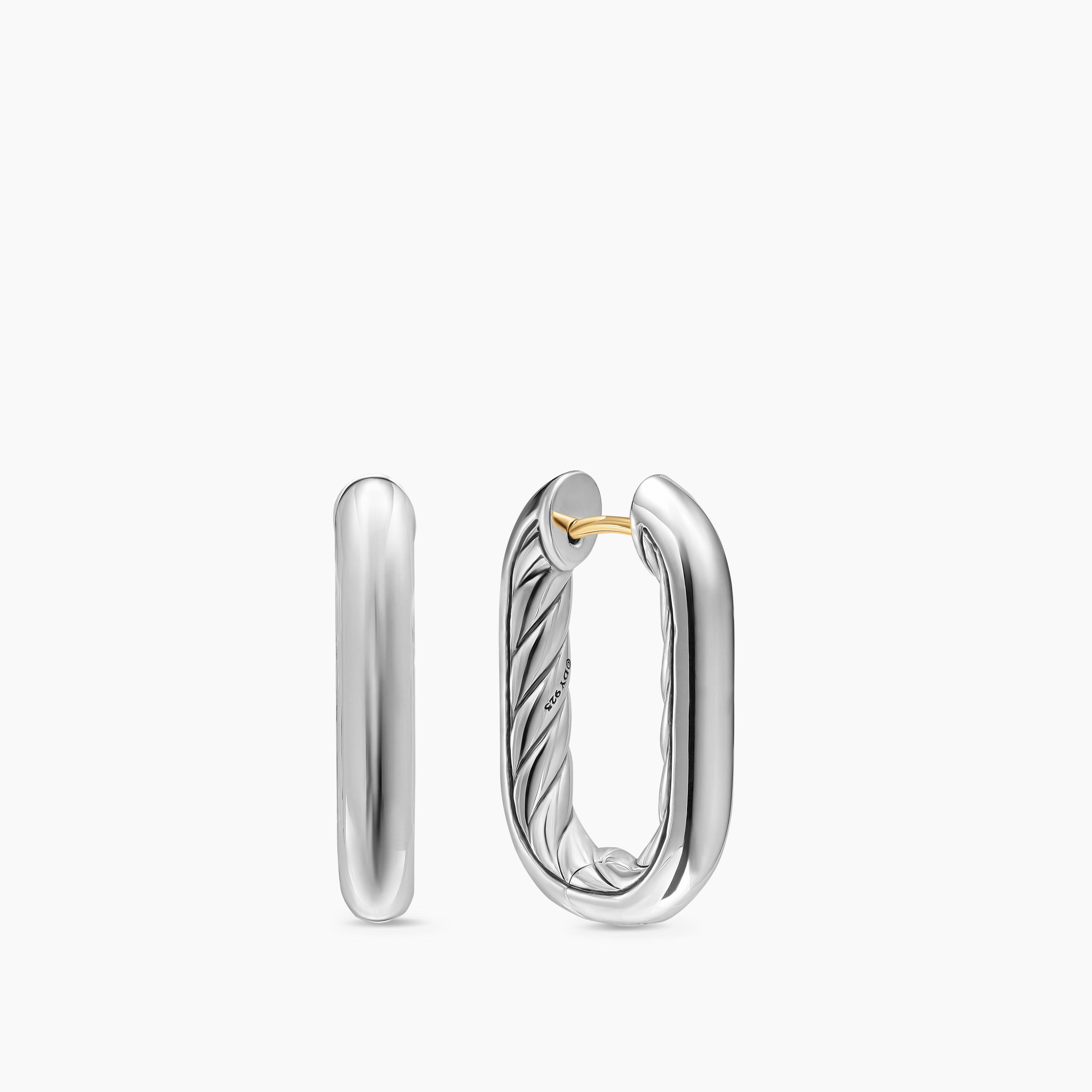 Womens DY Madison&reg; Smooth Hoop Earrings in Sterling Silver, 24.3mm