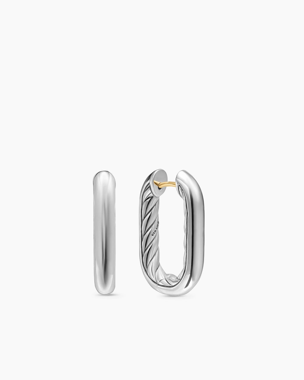 Womens DY Madison® Smooth Hoop Earrings in Sterling Silver, 24.3mm