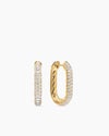 DY Madison® Smooth Hoop Earrings in 18K Yellow Gold with Diamonds, 24.3mm DY Madison® Smooth Hoop Earrings in 18K Yellow Gold with Diamonds, 24.3mm