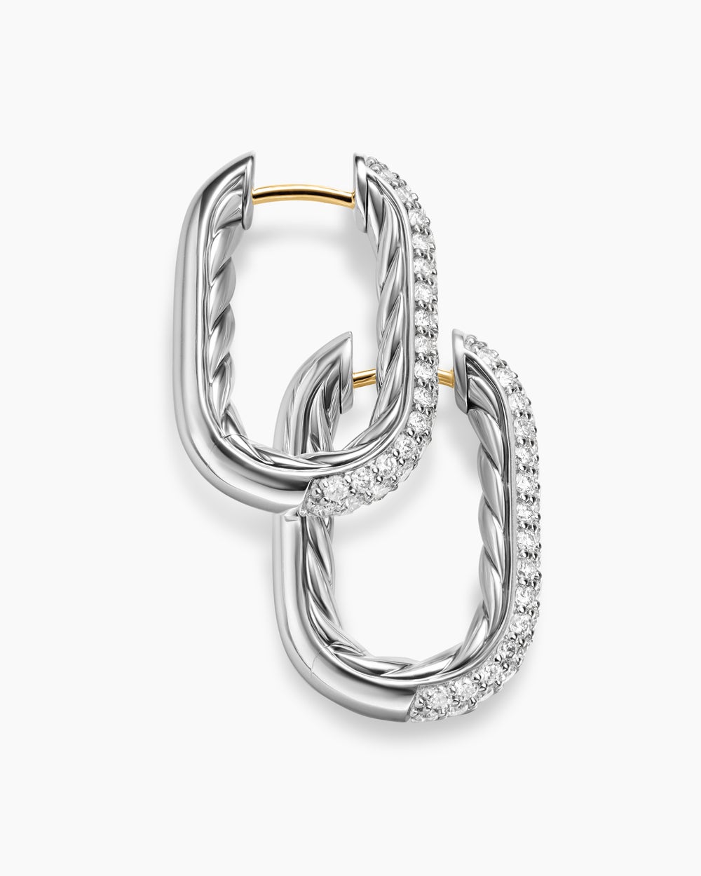 Créoles lisses DY Madison® en argent sterling avec diamants, 24,3 mm femmes