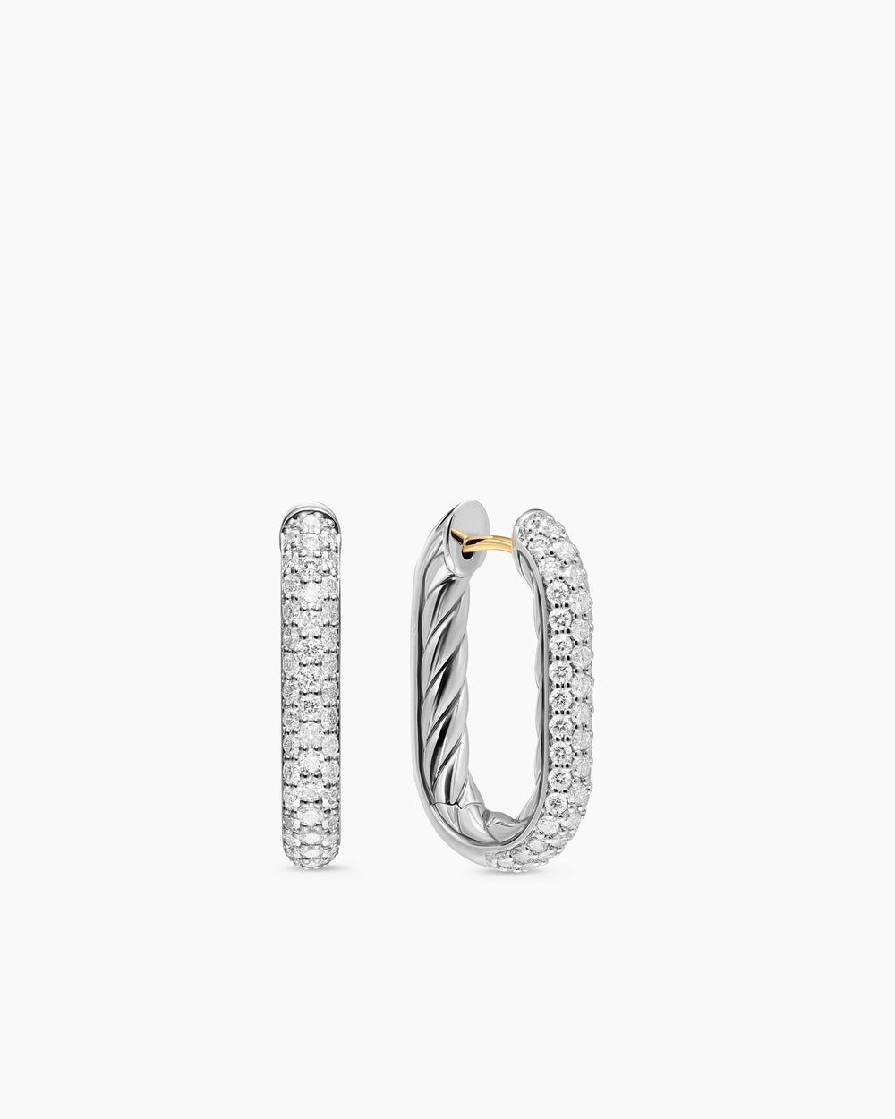 Créoles lisses DY Madison® en argent sterling avec diamants, 24,3 mm femmes