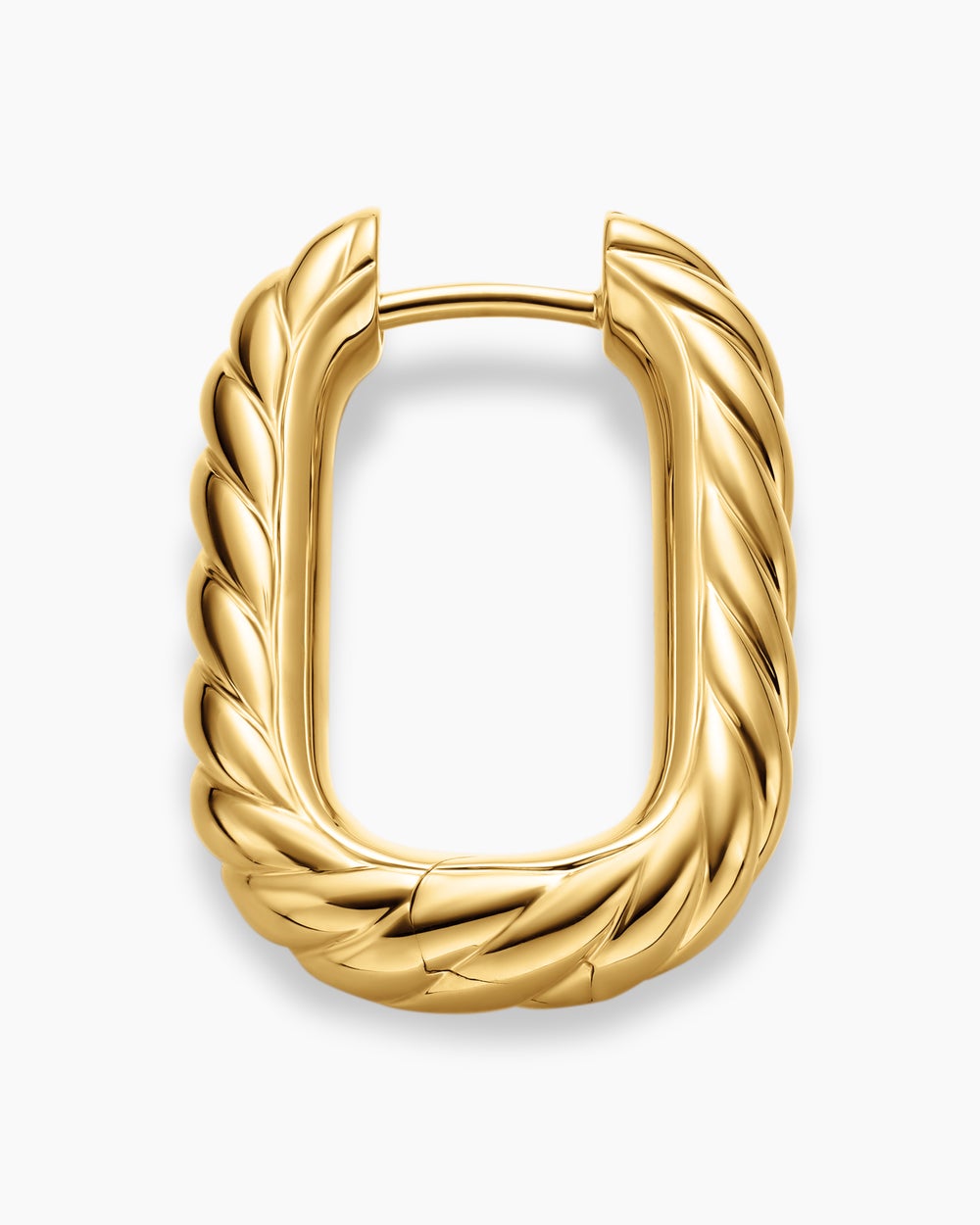 Womens DY Madison® Cable Hoop Earrings in 18K Yellow Gold, 24.3mm