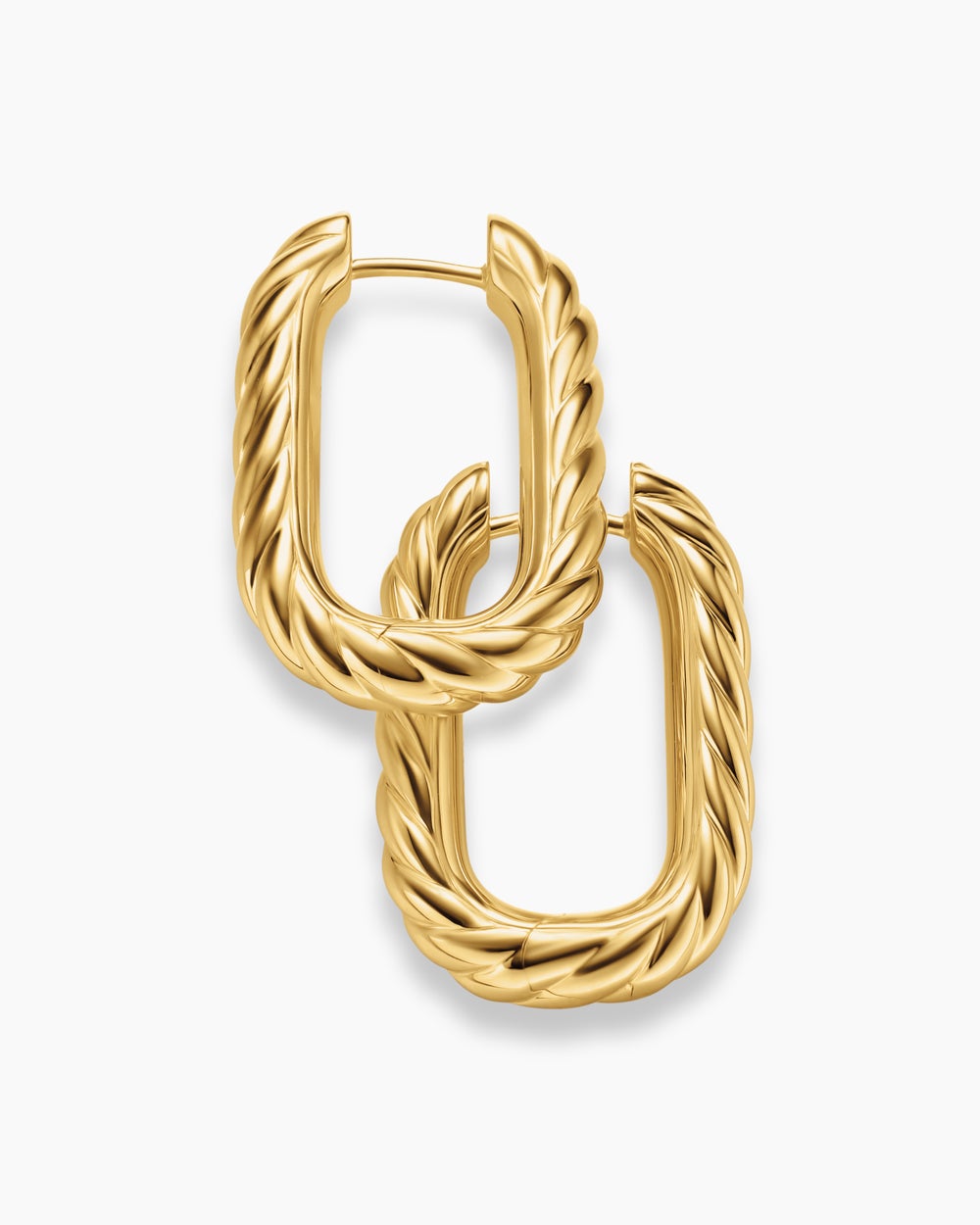 Womens DY Madison® Cable Hoop Earrings in 18K Yellow Gold, 24.3mm