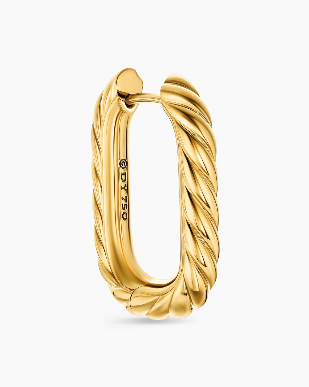 Womens DY Madison® Cable Hoop Earrings in 18K Yellow Gold, 24.3mm