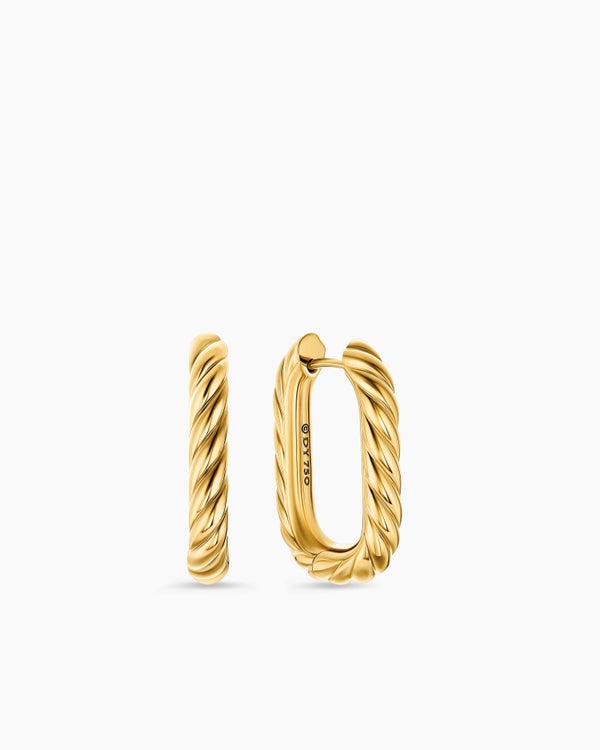 DY Madison® Cable Hoop Earrings in 18K Yellow Gold, 24.3mm